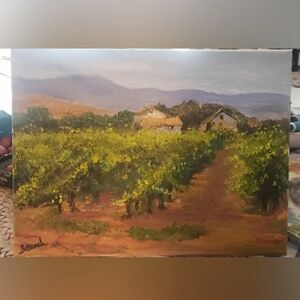 (Final price)Grape farm house original oil painting by me
